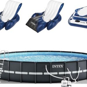 Intex Ultra XTR Round Frame Pool with Pump, Cooler, and Floats (2 Pack)