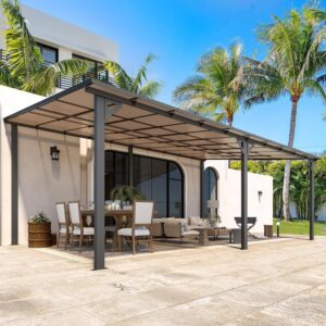 Aecojoy 20’x12′ Wall Mounted Gazebos Pergola